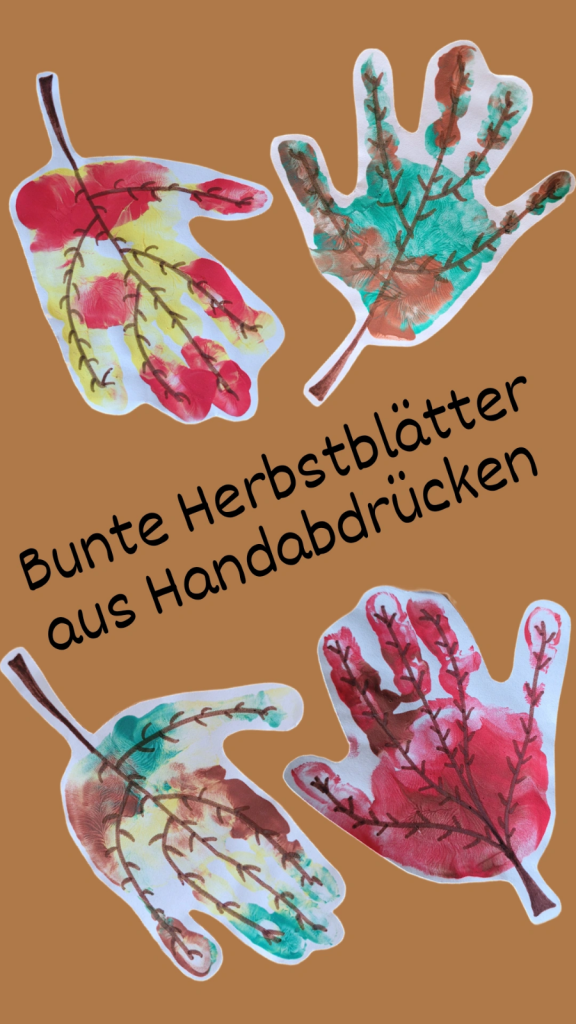 Autumn leaves made from handprints/Herbstblätter aus Handabdrücken