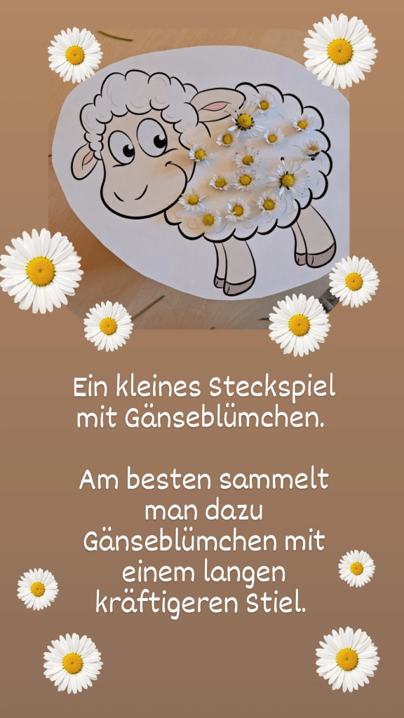 Daisy pegging game/Gänseblümchen-Steckspiel